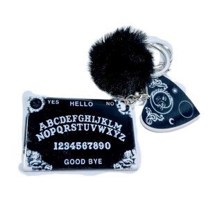 Black Moon Ouija board keychain black Ouija board with black moon charm